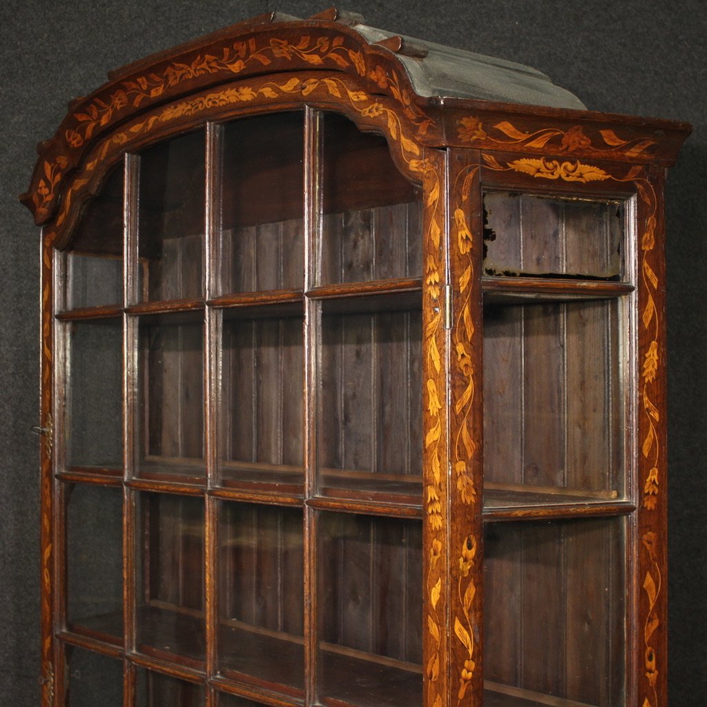 Vetrina olandese intarsiata del XIX secolo-photo-8
