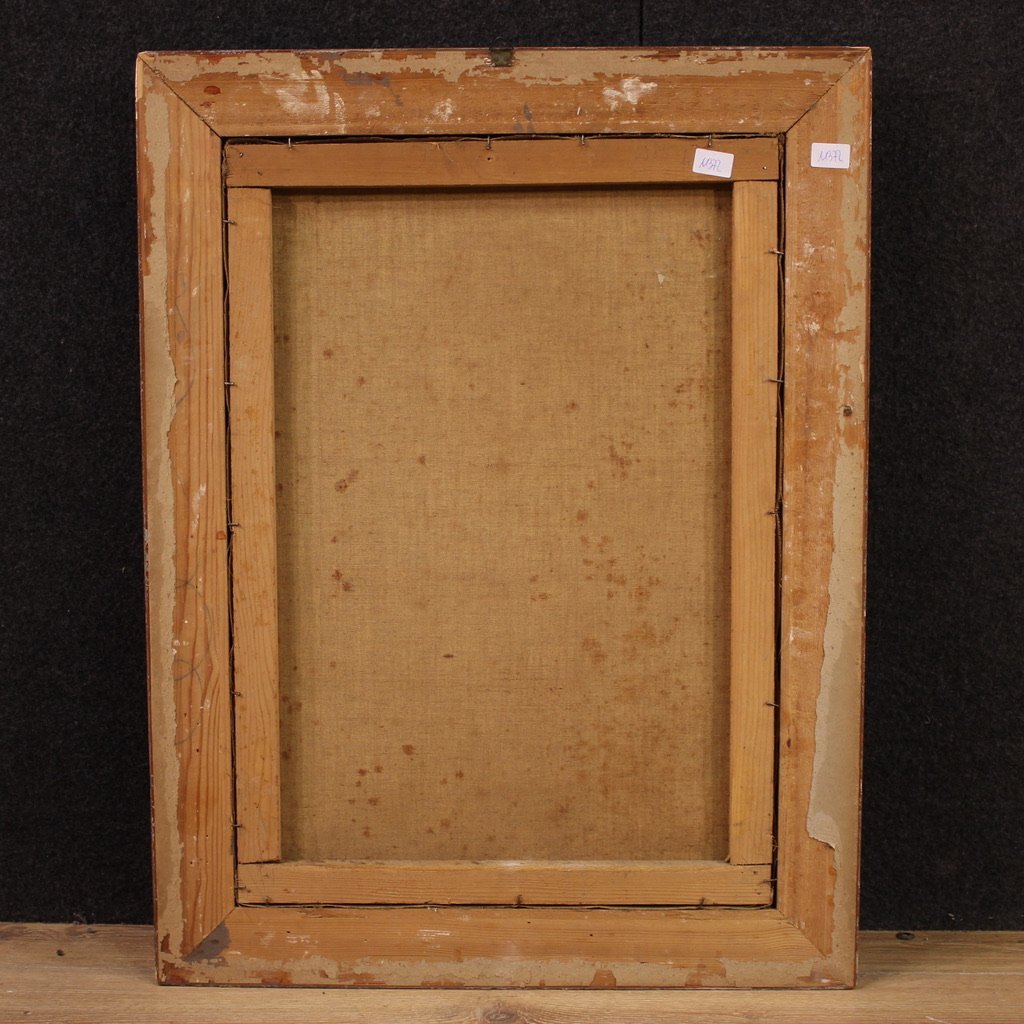 Dipinto italiano firmato ritratto di fanciulla del XX secolo-photo-5