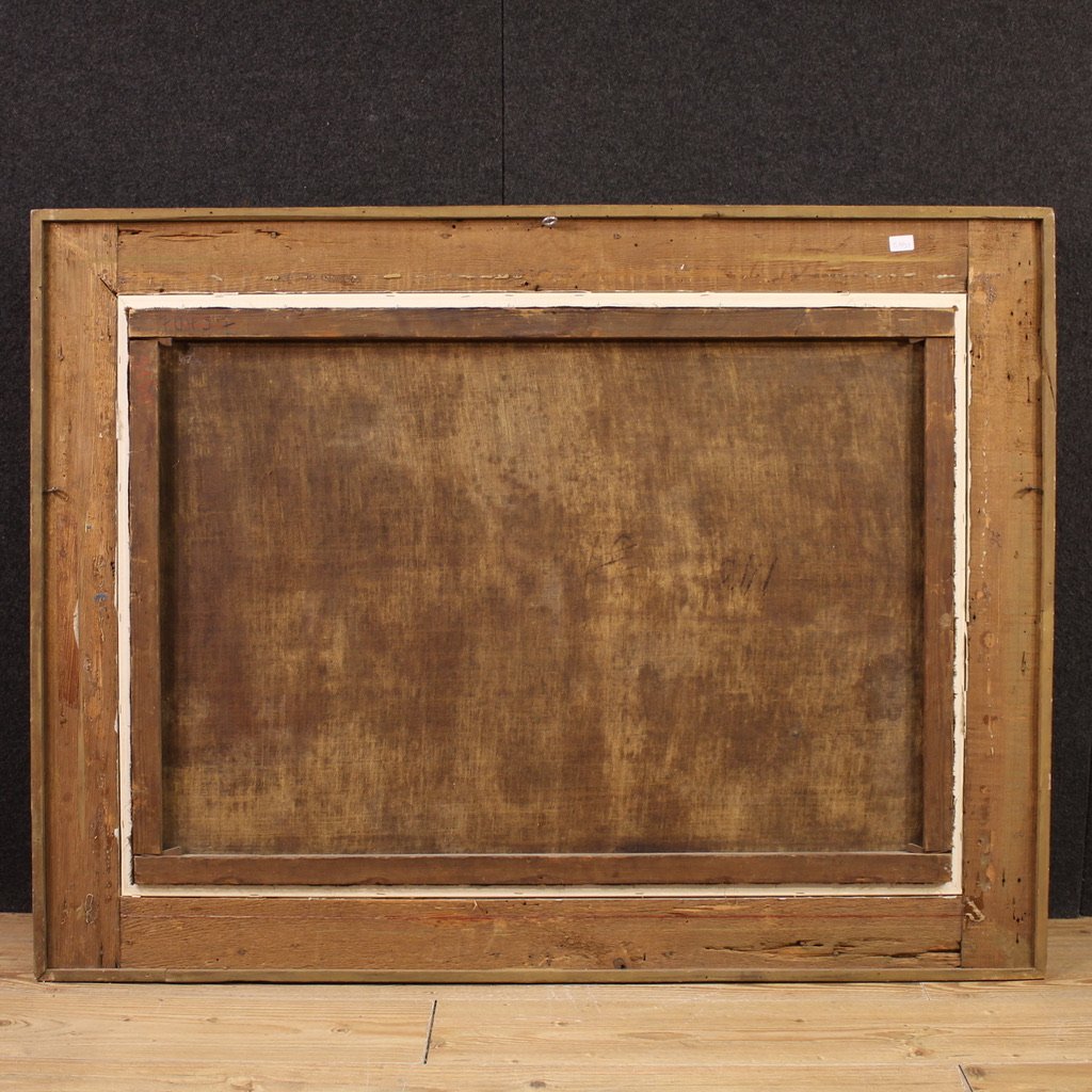 Grande quadro del XVIII, scena pastorale con rovine classiche-photo-2