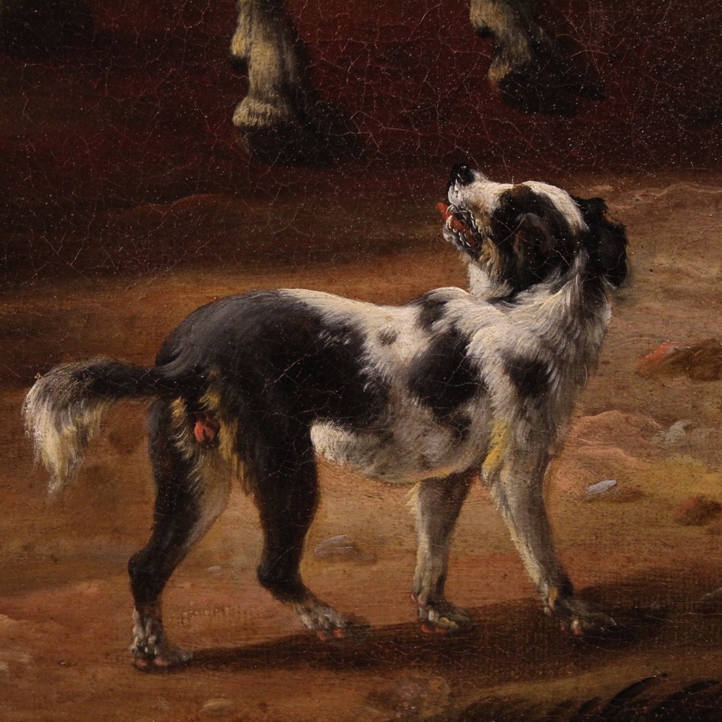 Grande quadro del XVIII, scena pastorale con rovine classiche-photo-5