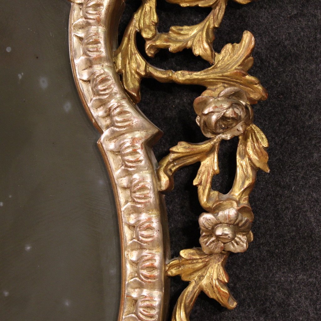Specchiera italiana dorata in stile Luigi XV del XX secolo-photo-4