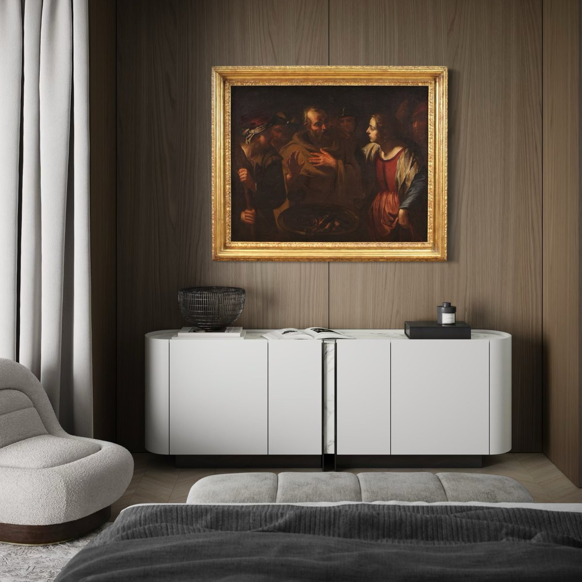 Grande quadro italiano del XVII secolo, la negazione di San Pietro-photo-4