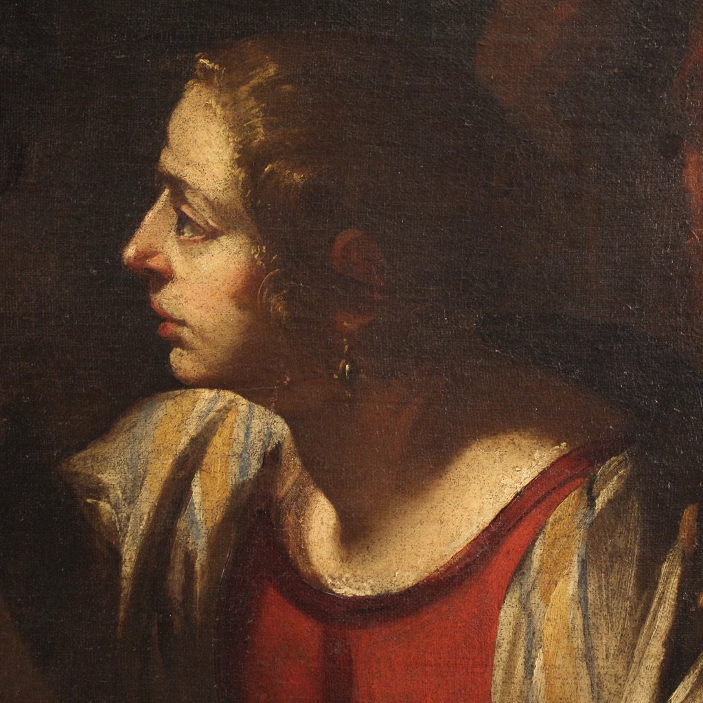 Grande quadro italiano del XVII secolo, la negazione di San Pietro-photo-7