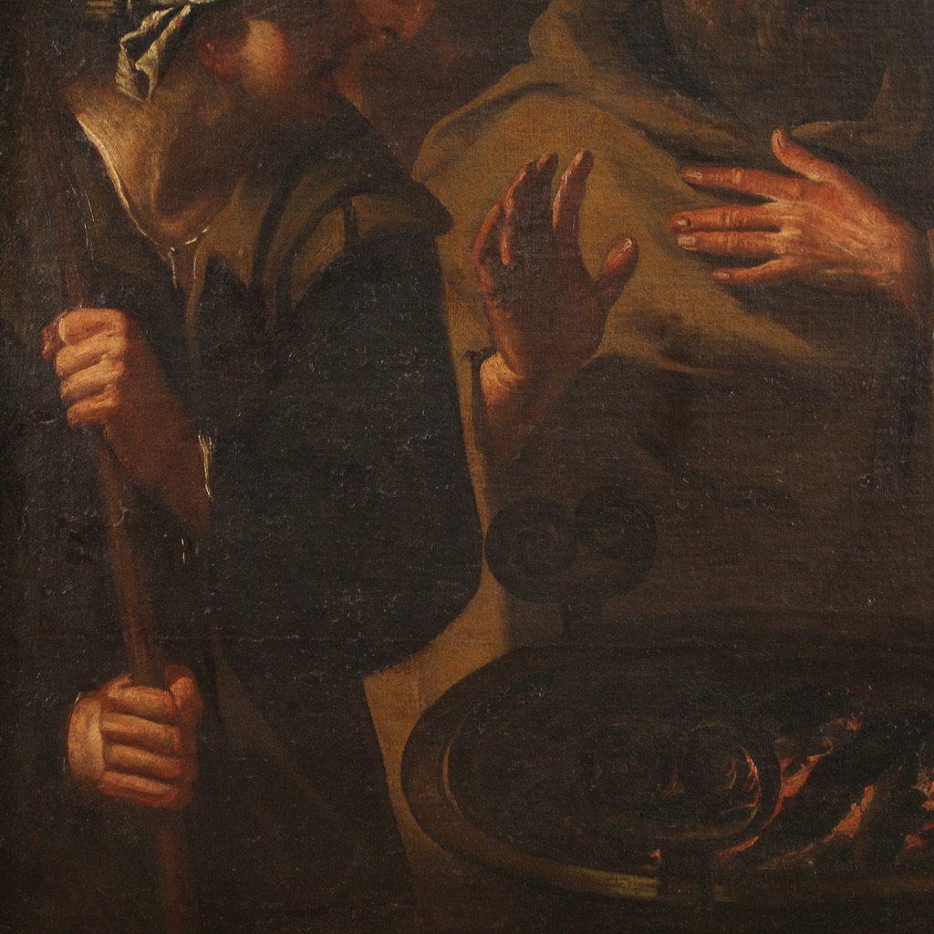 Grande quadro italiano del XVII secolo, la negazione di San Pietro-photo-8