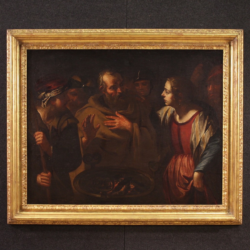 Grande quadro italiano del XVII secolo, la negazione di San Pietro