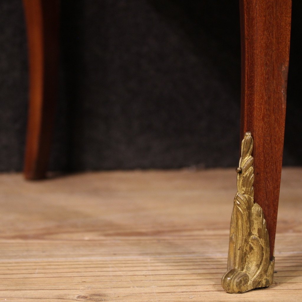 Comò francese a mezzaluna in stile Luigi XVI del XX secolo-photo-2