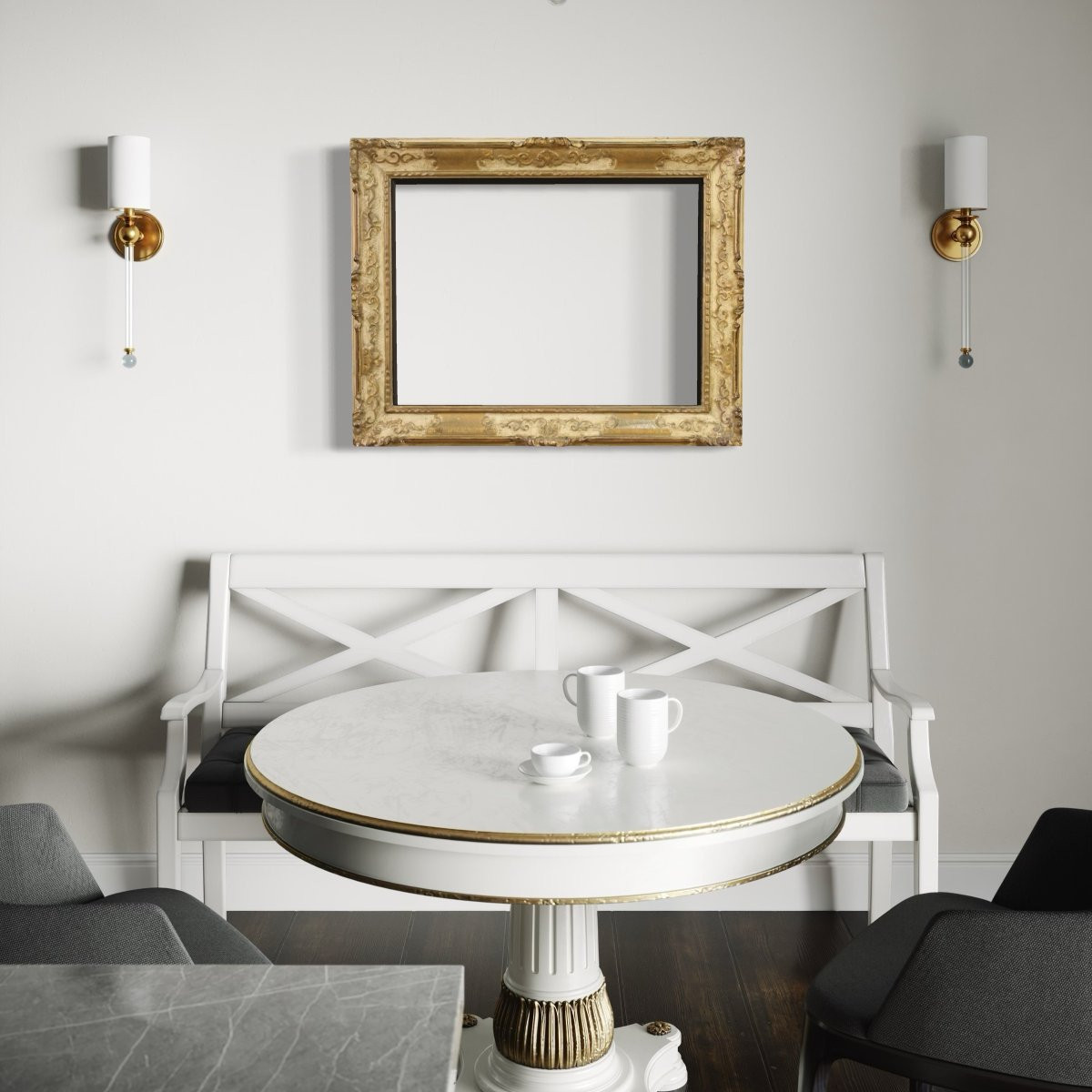 Cornice italiana laccata e dorata del XX secolo-photo-5