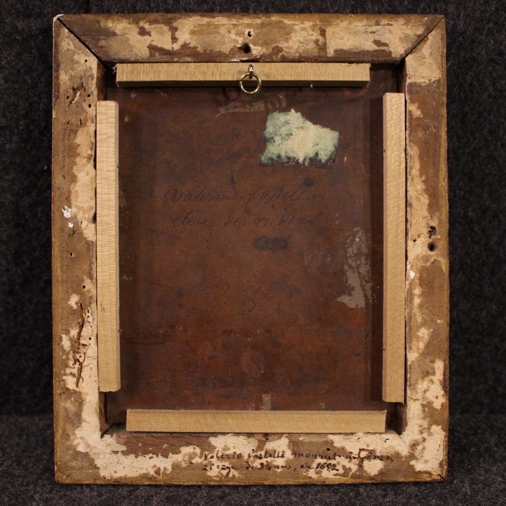 Antico dipinto fiammingo su rame del XVII secolo, scena mitologica-photo-6