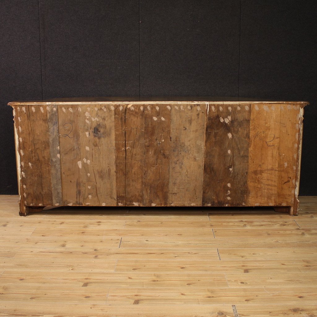 Grande credenza veneziana laccata e dipinta del XX secolo-photo-5