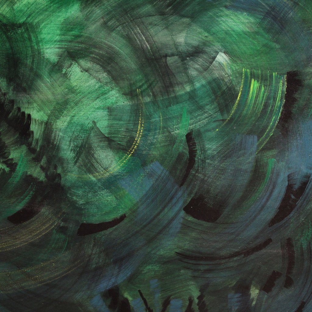 Grande dipinto italiano datato 1993-photo-3