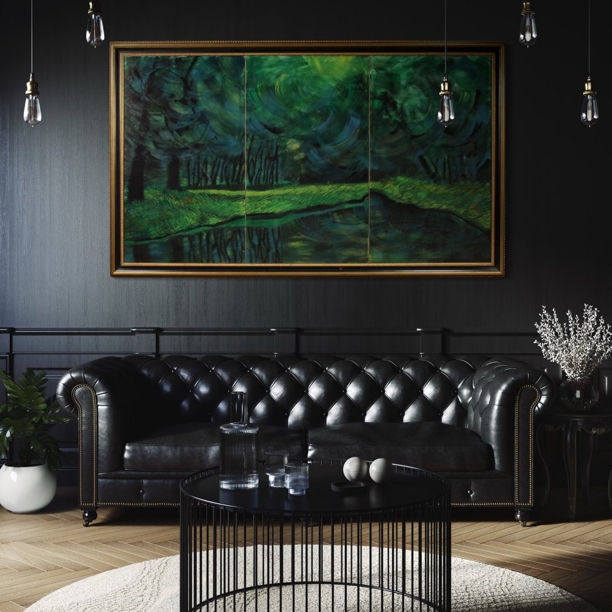 Grande dipinto italiano datato 1993-photo-1