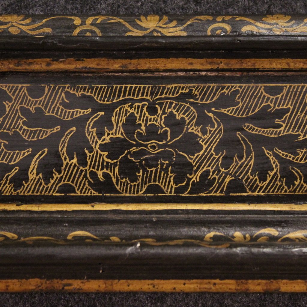 Grande cornice toscana laccata e dorata del XX secolo-photo-2