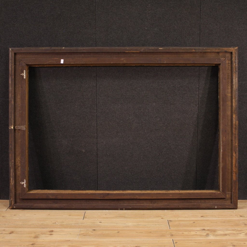 Grande cornice toscana laccata e dorata del XX secolo-photo-5