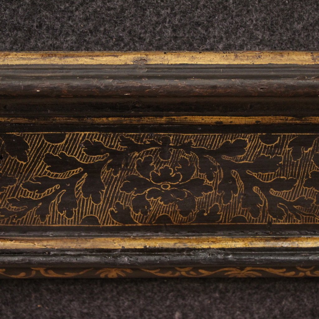 Grande cornice toscana laccata e dorata del XX secolo-photo-7