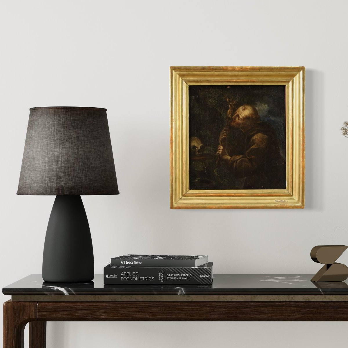 Antico dipinto spagnolo San Francesco del XVII secolo-photo-4