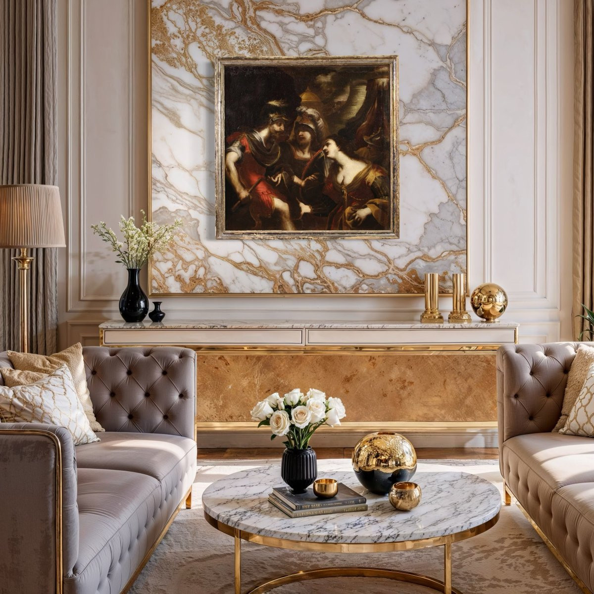 Dipinto mitologico del XVII secolo, la disputa tra Agamennone e Achille per Briseide-photo-2