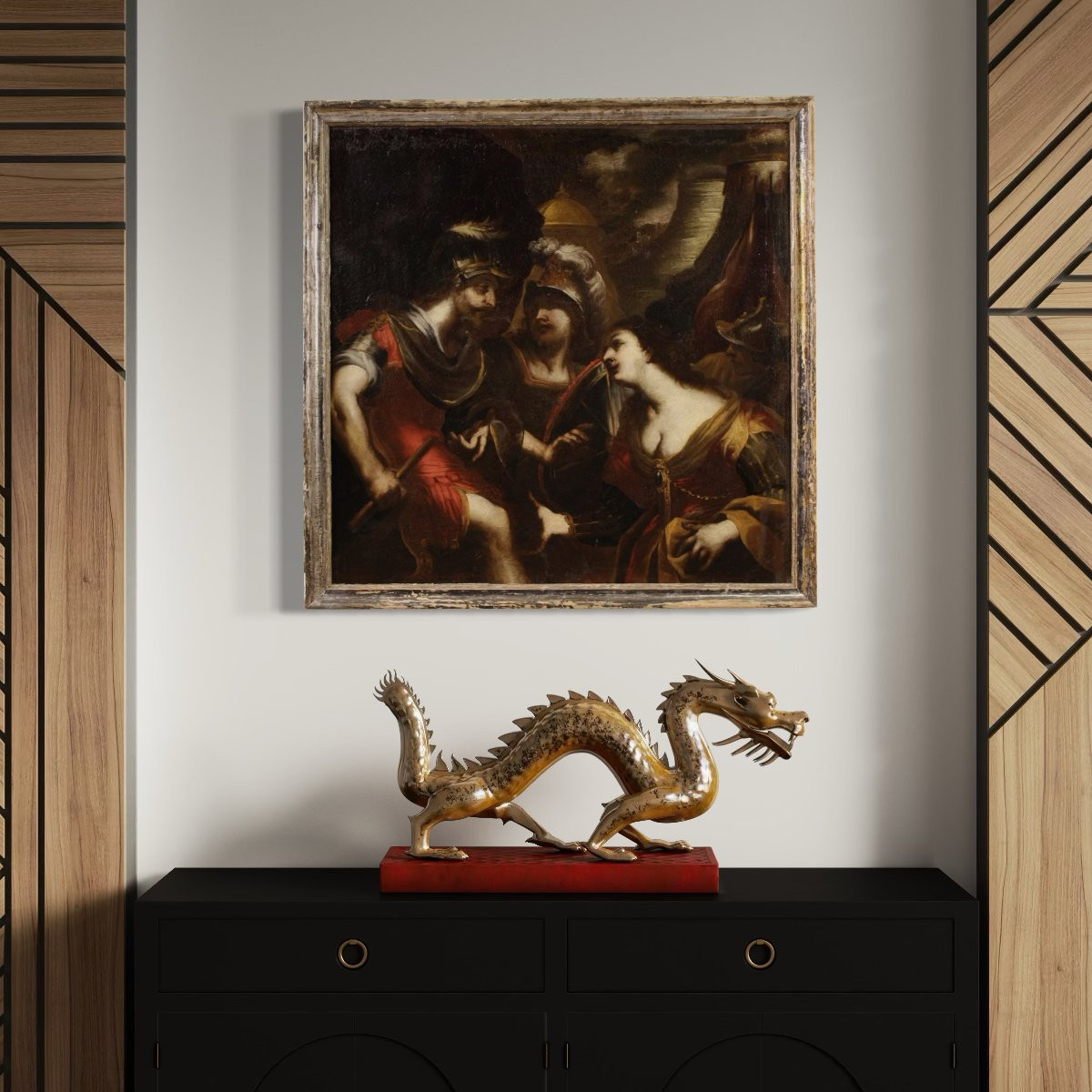 Dipinto mitologico del XVII secolo, la disputa tra Agamennone e Achille per Briseide-photo-4