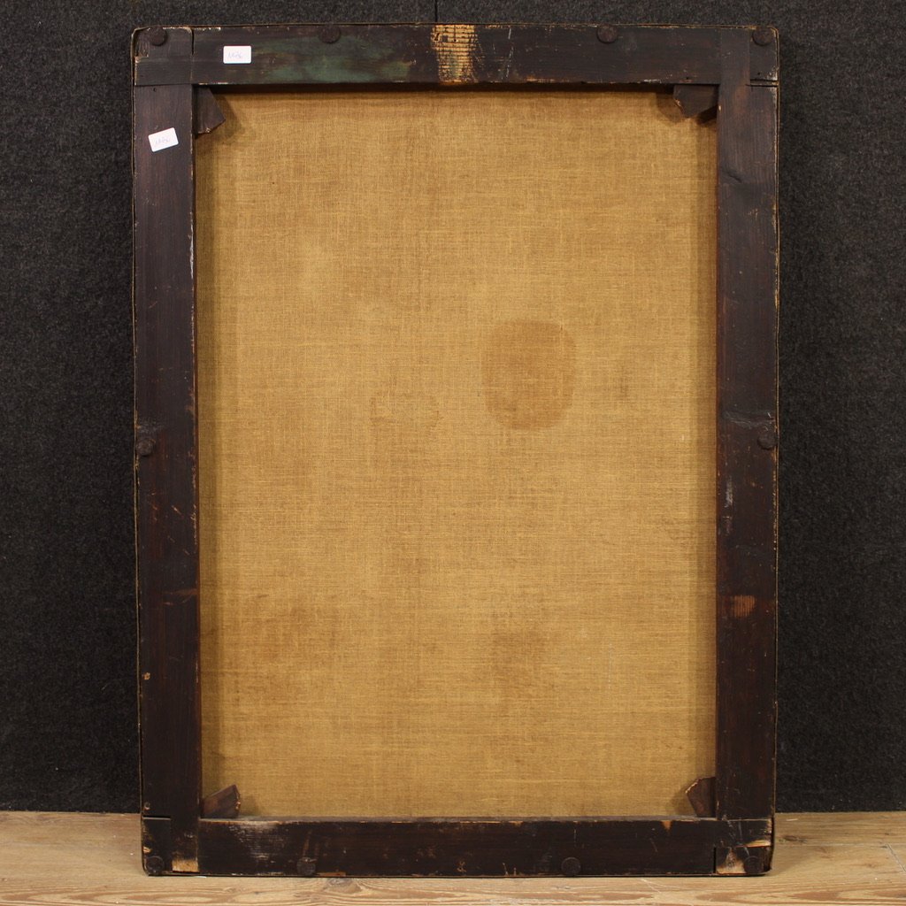 Antico quadro italiano del XVIII secolo, San Giuseppe e Maria Vergine-photo-5