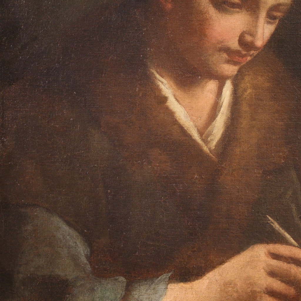 Antico dipinto italiano ritratto del XVII secolo-photo-2