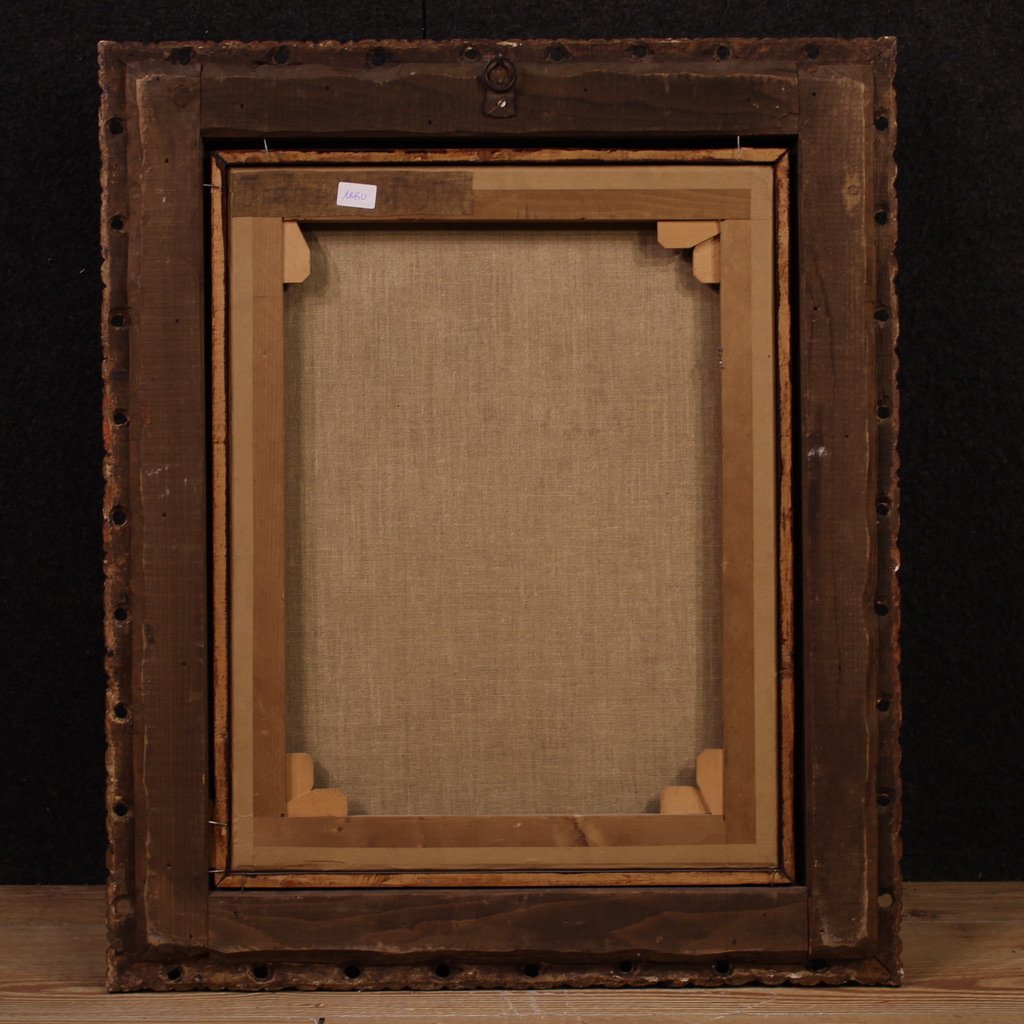 Antico dipinto italiano ritratto del XVII secolo-photo-5