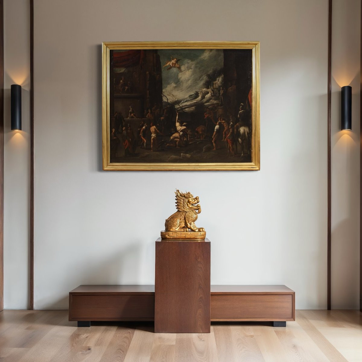 Grande dipinto religioso del XVII secolo, Martirio di San Lorenzo-photo-1