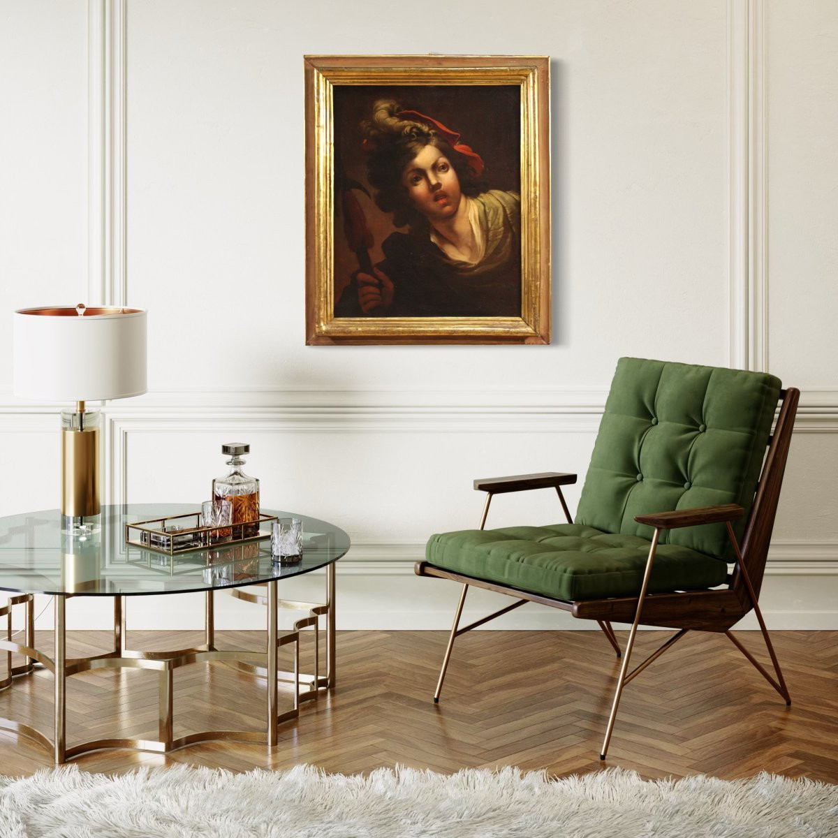 Antico quadro francese del XVIII secolo, ritratto di soldato-photo-4