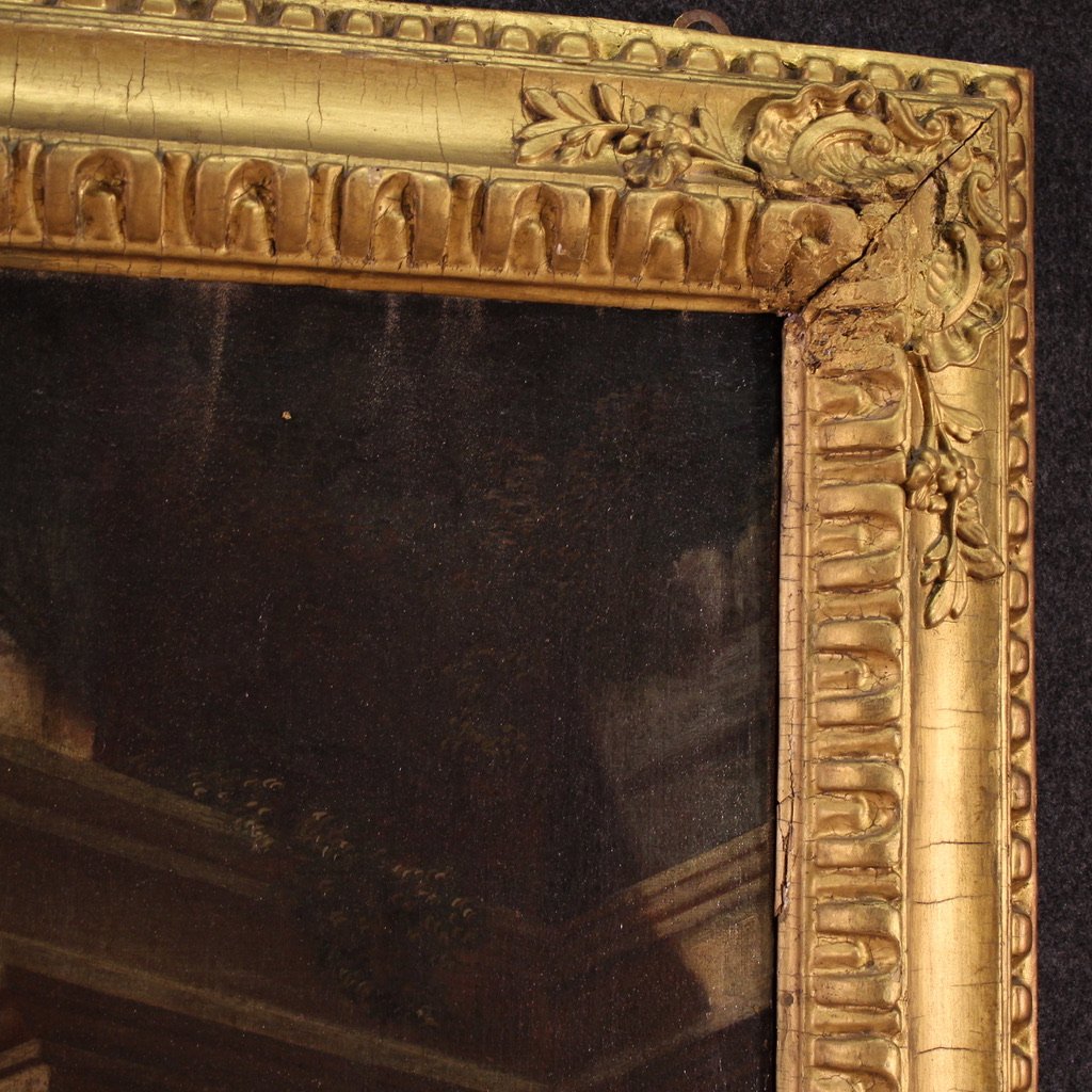 Dipinto italiano del XVIII secolo, Mosè scaccia i pastori e difende le figlie di Jetro-photo-5