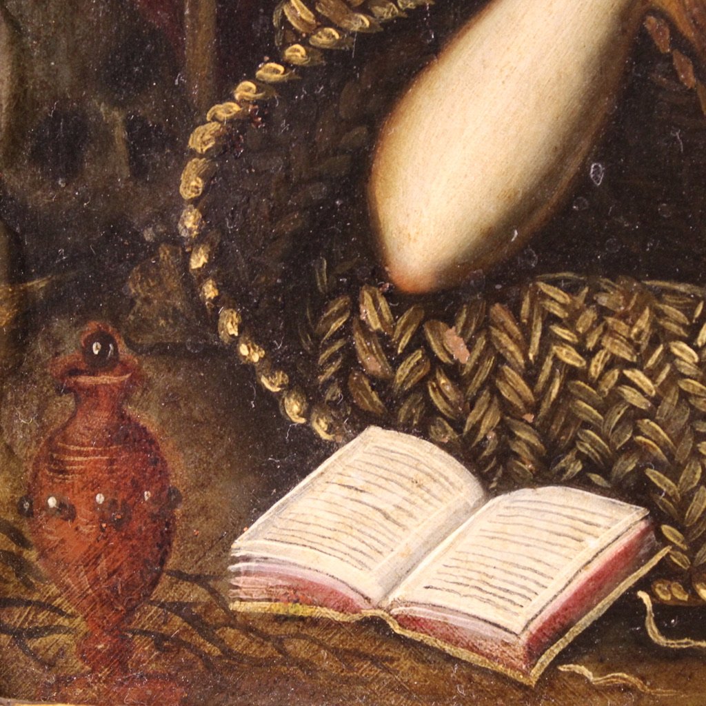 Antico dipinto su rame del XVII secolo, Maddalena penitente-photo-3