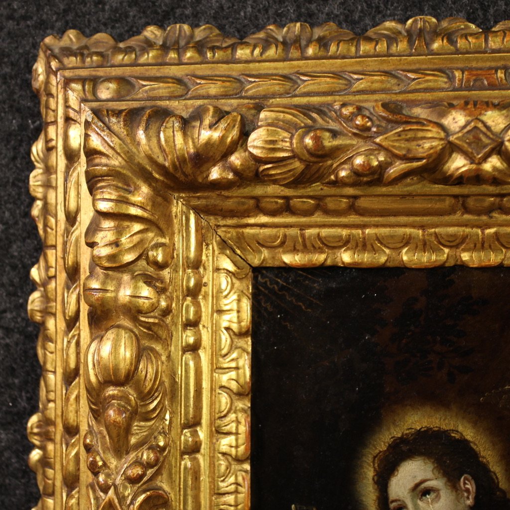 Antico dipinto su rame del XVII secolo, Maddalena penitente-photo-5