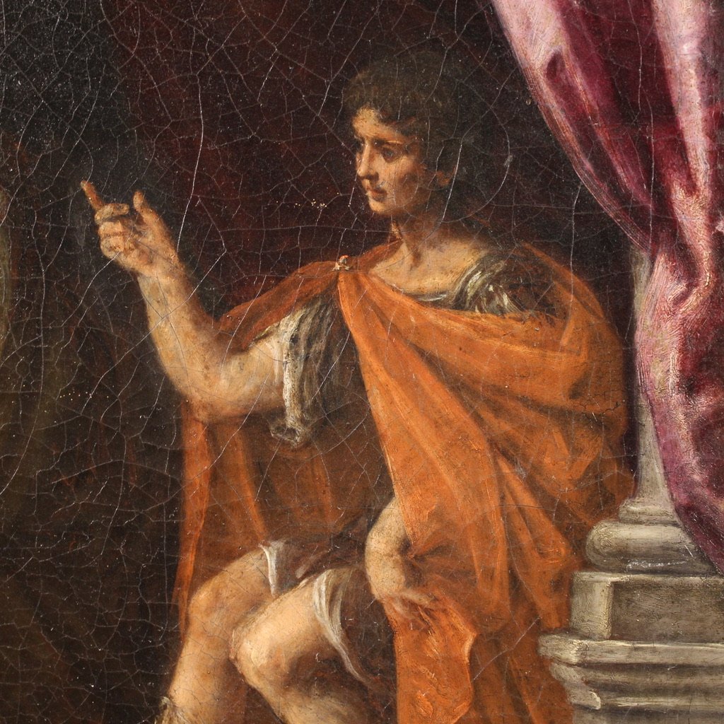 Antico quadro italiano del XVII secolo, il martirio dei quattro Santi coronati-photo-3