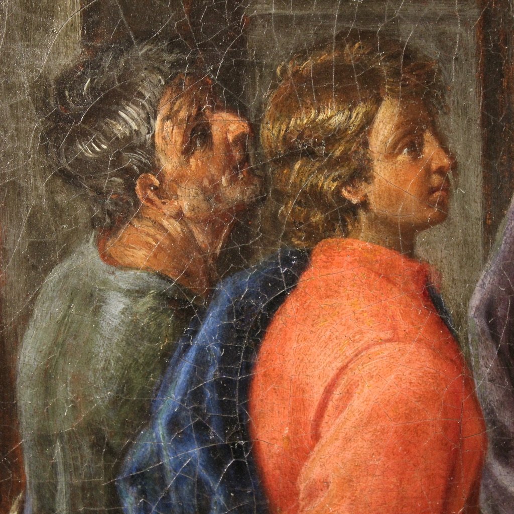 Antico quadro italiano del XVII secolo, il martirio dei quattro Santi coronati-photo-6