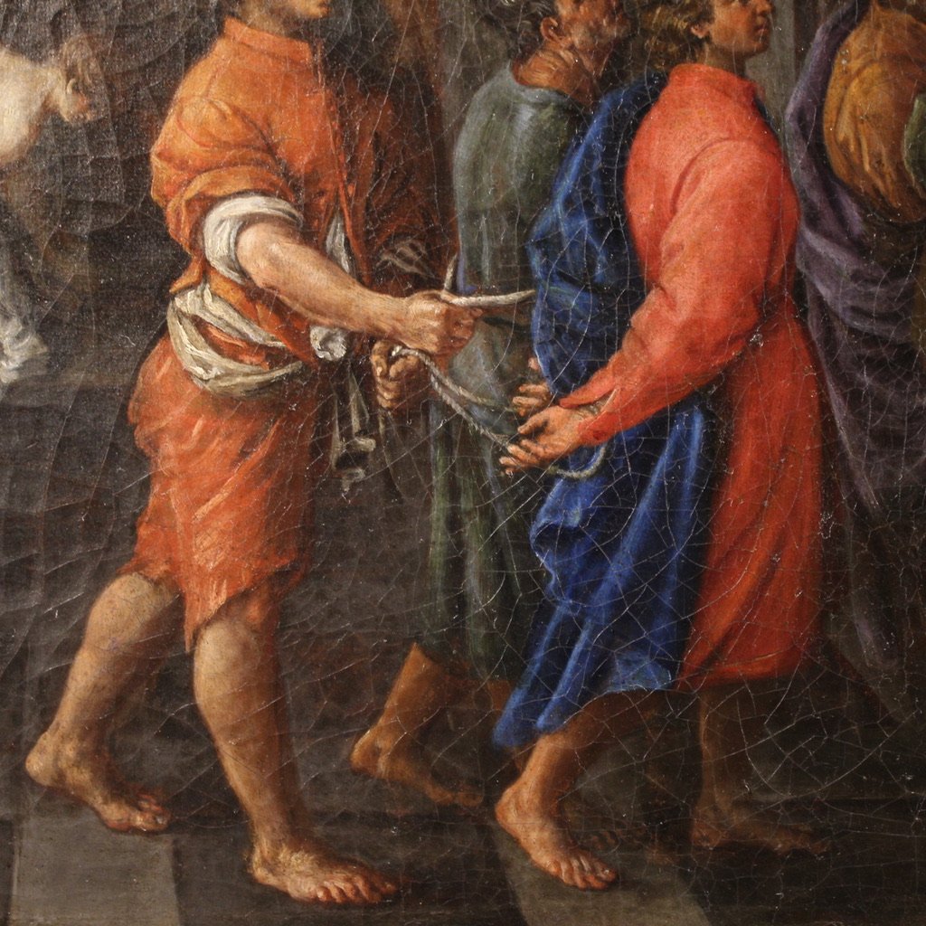 Antico quadro italiano del XVII secolo, il martirio dei quattro Santi coronati-photo-7