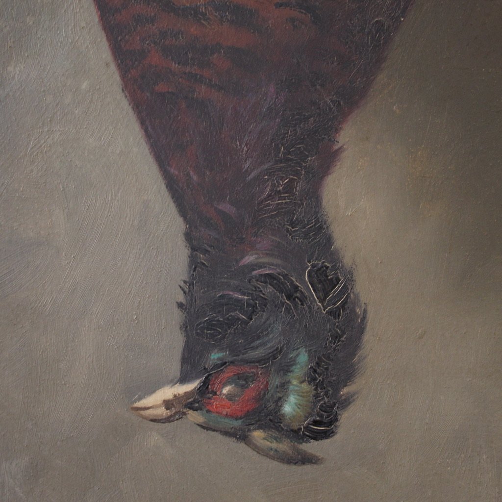 Dipinto firmato natura morta con cacciagione del XX secolo-photo-6