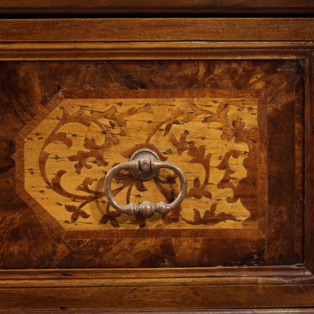 Grande cassettone intarsiato del XX secolo-photo-3