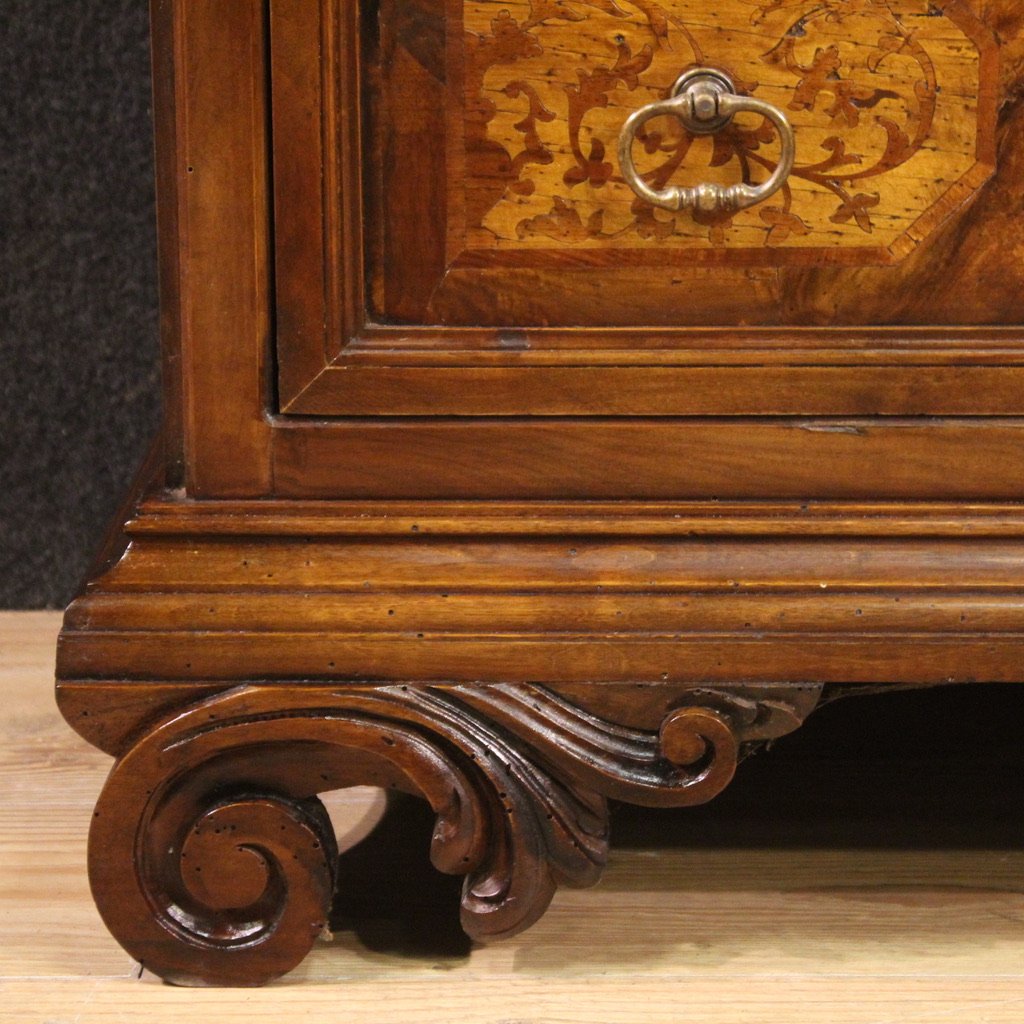 Grande cassettone intarsiato del XX secolo-photo-4