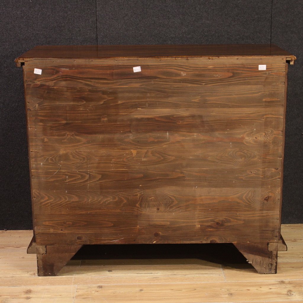 Grande cassettone intarsiato del XX secolo-photo-3