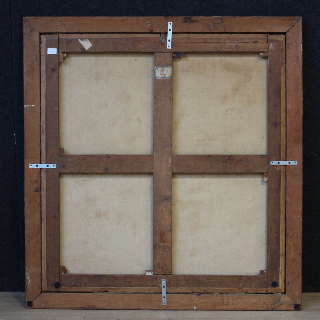 Grande dipinto francese del XVIII secolo, scena pastorale romantica-photo-3