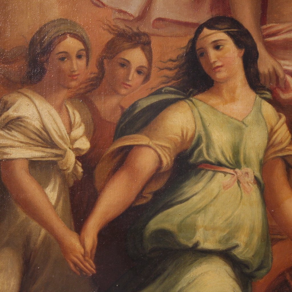 Grande dipinto mitologico del XIX secolo, il carro dell'aurora da Guido Reni-photo-2