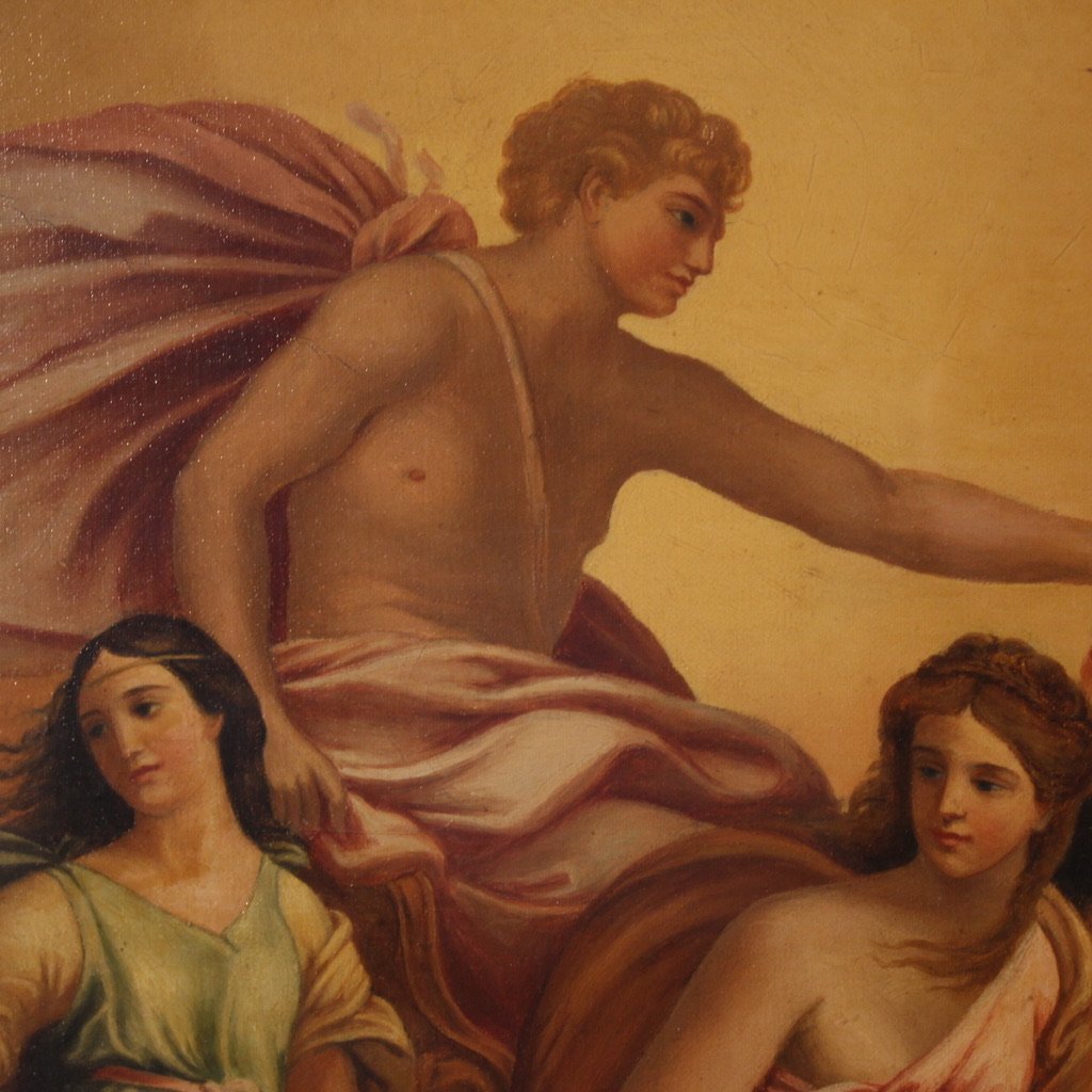 Grande dipinto mitologico del XIX secolo, il carro dell'aurora da Guido Reni-photo-5
