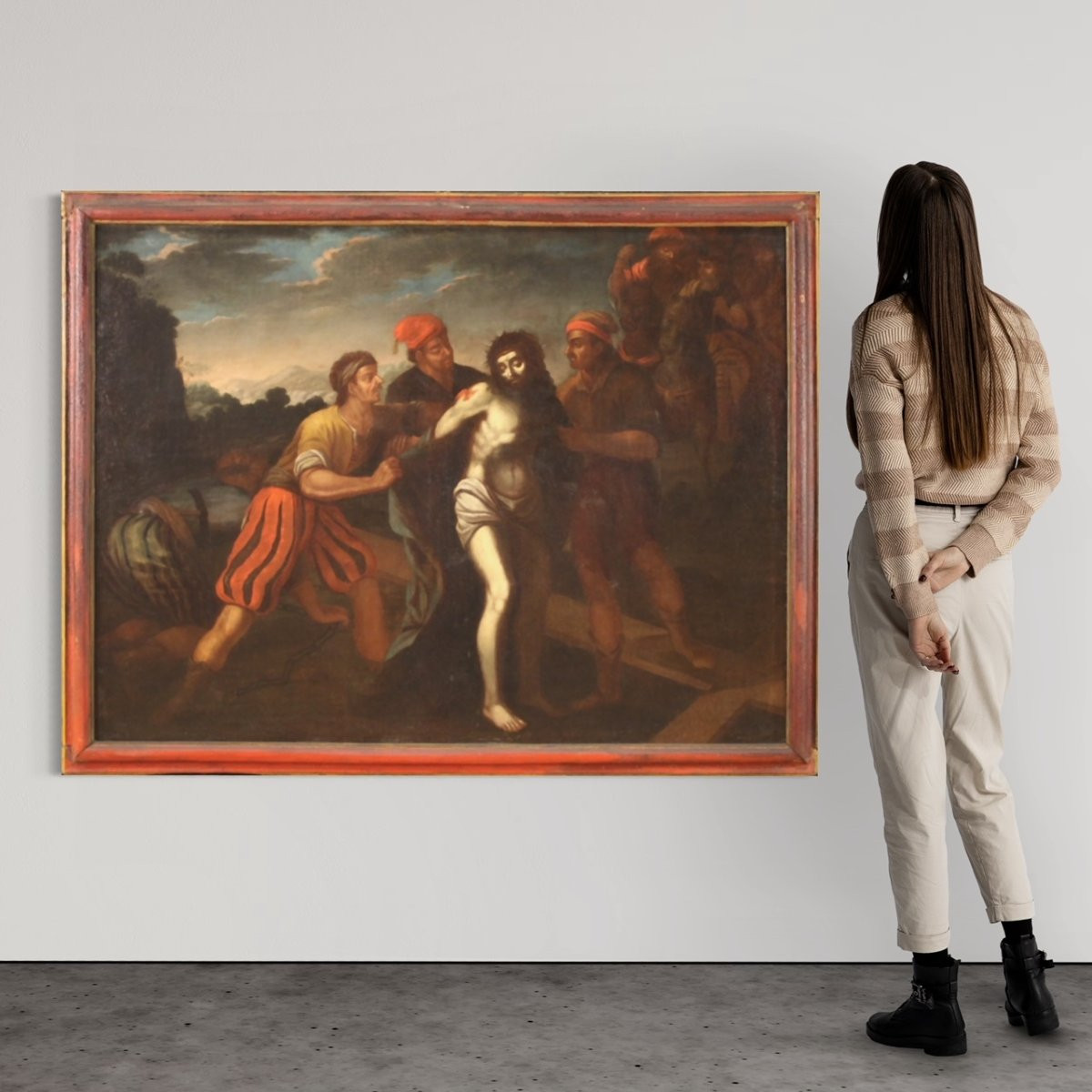 Dipinto italiano Passione di Cristo del XVII secolo-photo-1