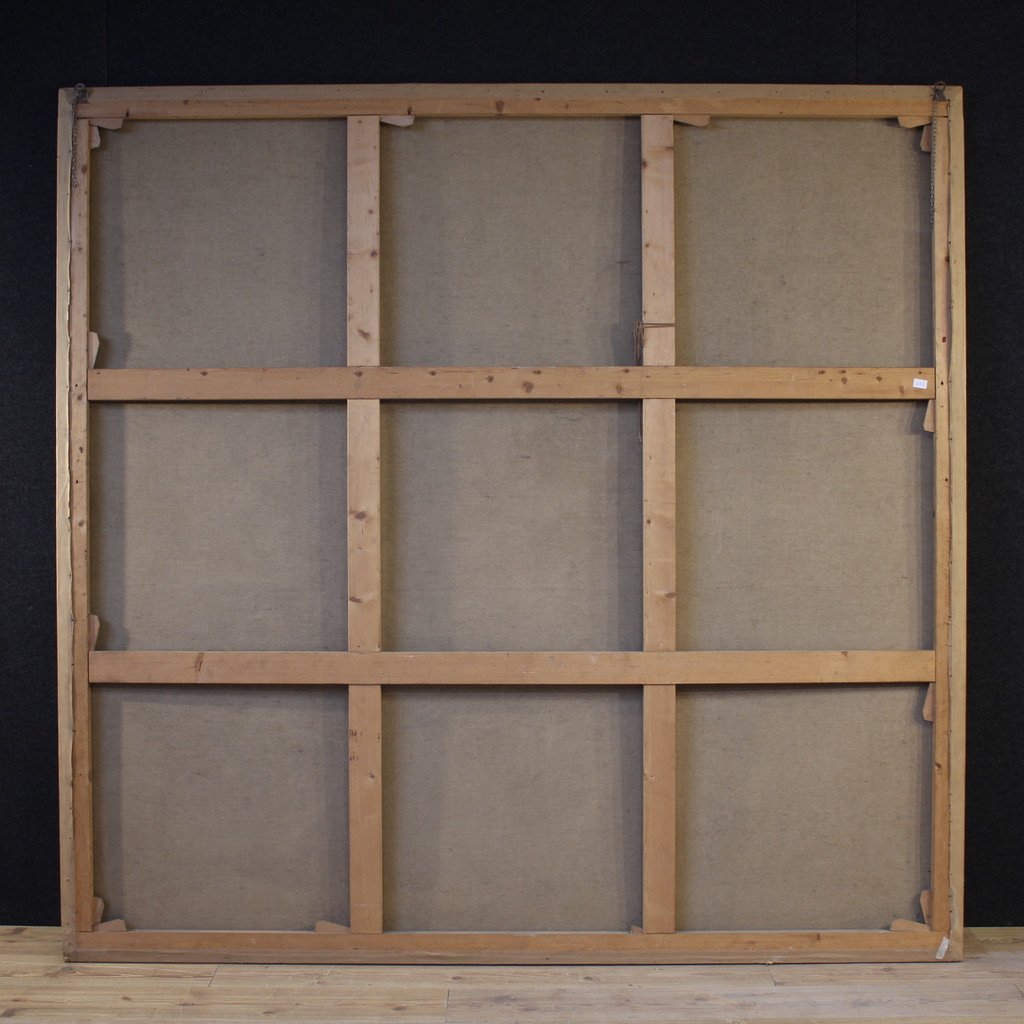 Grande dipinto mitologico del XVIII secolo, Filemone e Bauci visitati da Giove e Mercurio-photo-5