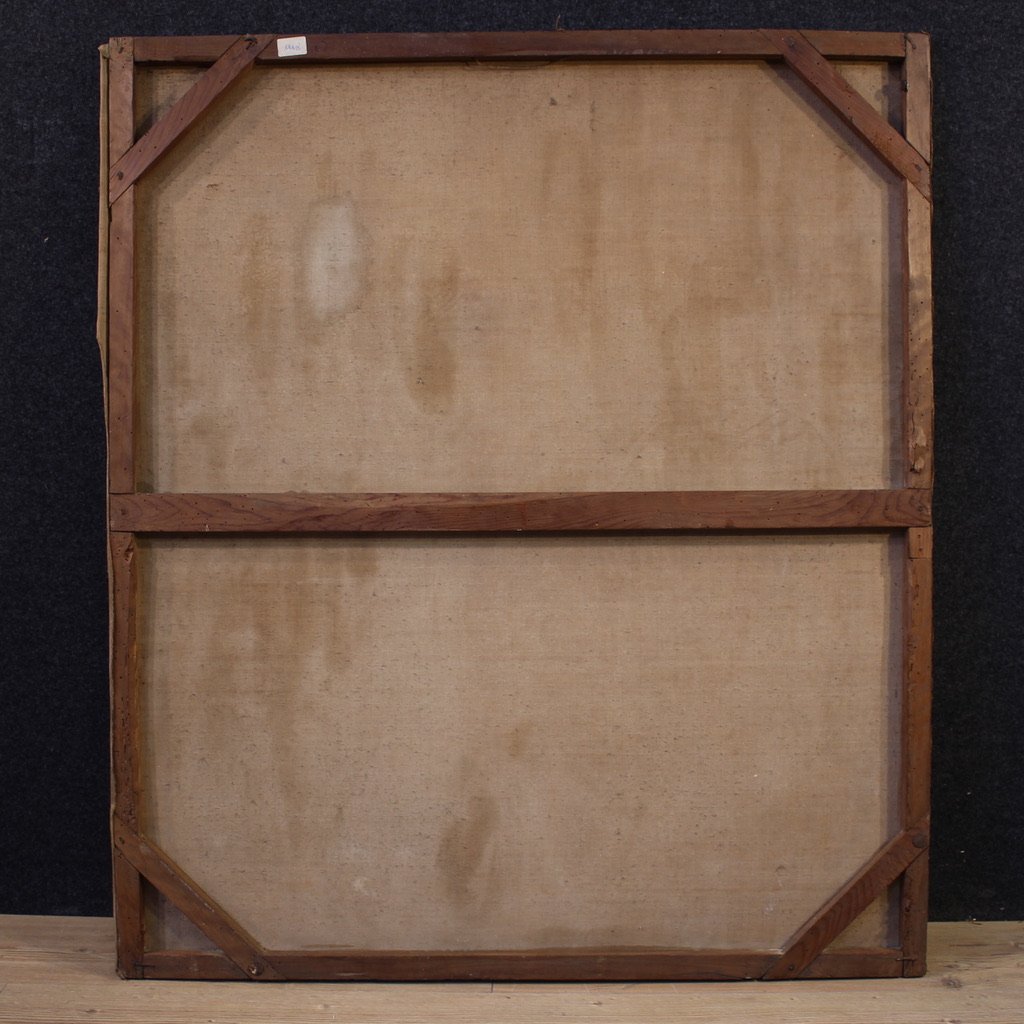 Dipinto spagnolo Adorazione dei Magi del XIX secolo-photo-3