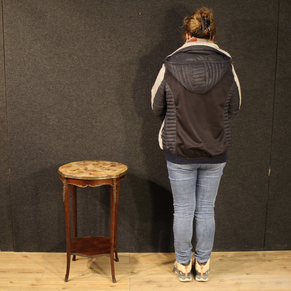 Tavolino francese in stile Napoleone III con piano in marmo-photo-3