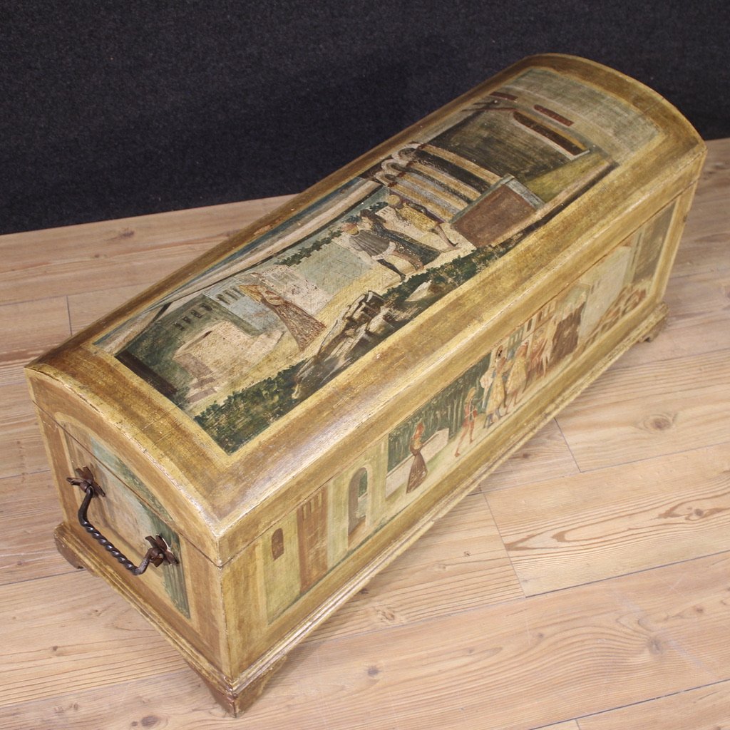 Cassapanca italiana dipinta del XX secolo-photo-1