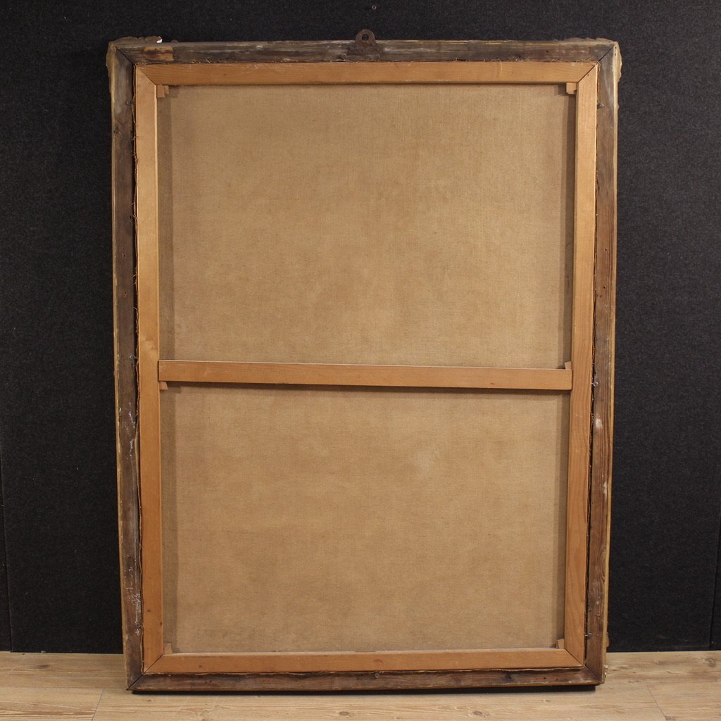 Antico dipinto italiano Giuseppe e la moglie di Putifarre del XVIII secolo-photo-4