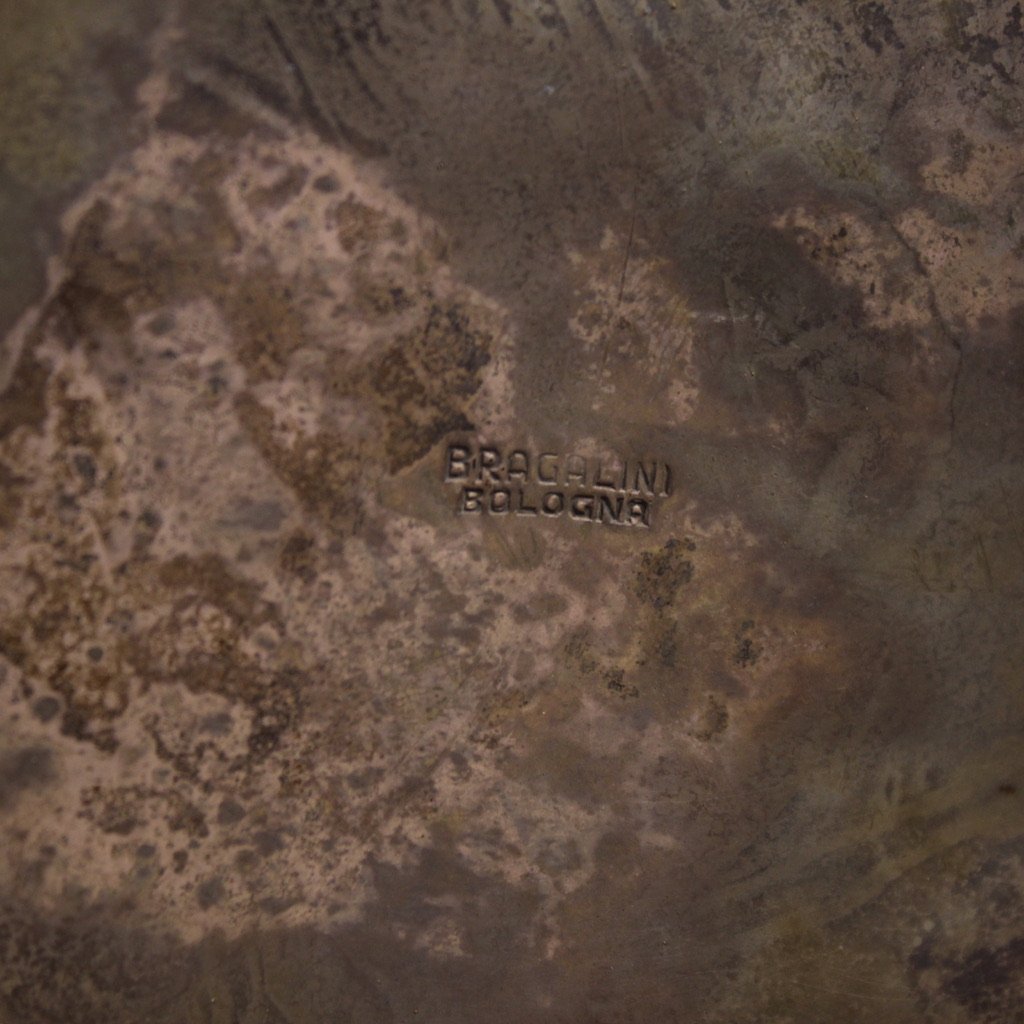 Lampada italiana timbrata Bragalini Bologna del XX secolo-photo-3