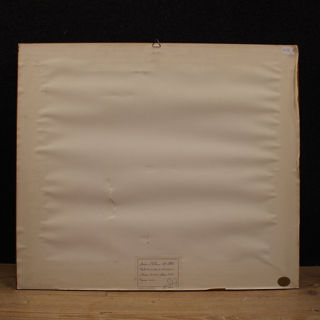 Dipinto italiano paesaggio La Vigna a Druento del XX secolo-photo-1