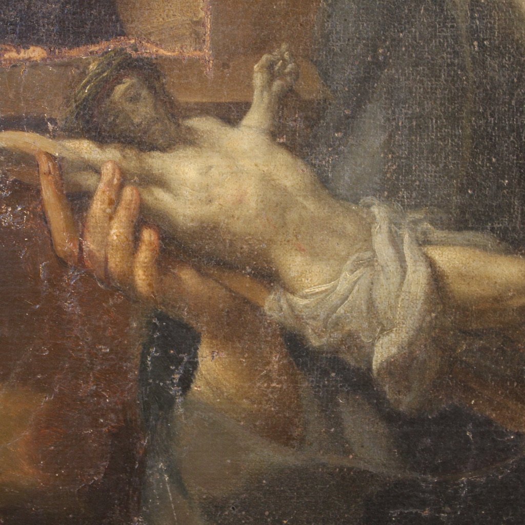 Antico dipinto italiano Santa Rita da Cascia del XVII secolo-photo-6