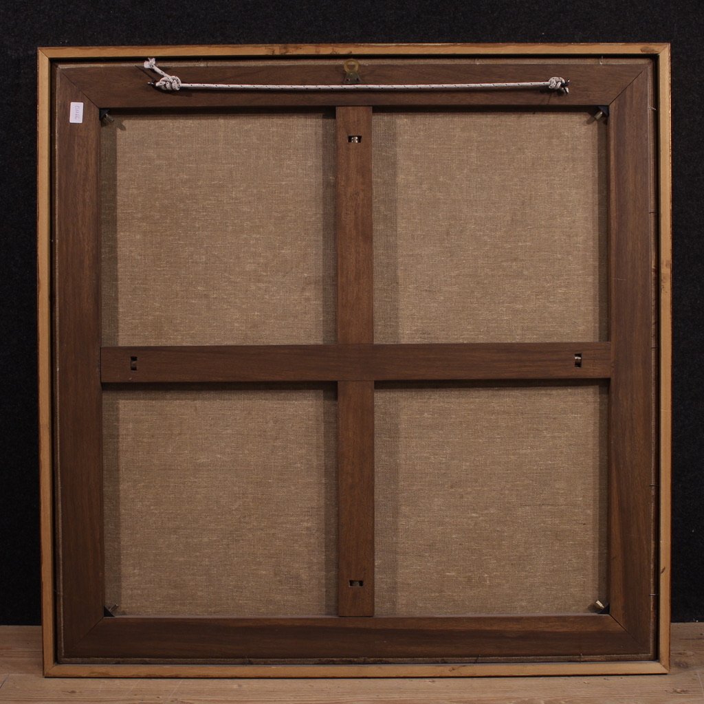 Antico dipinto francese paesaggio del XVIII secolo-photo-4