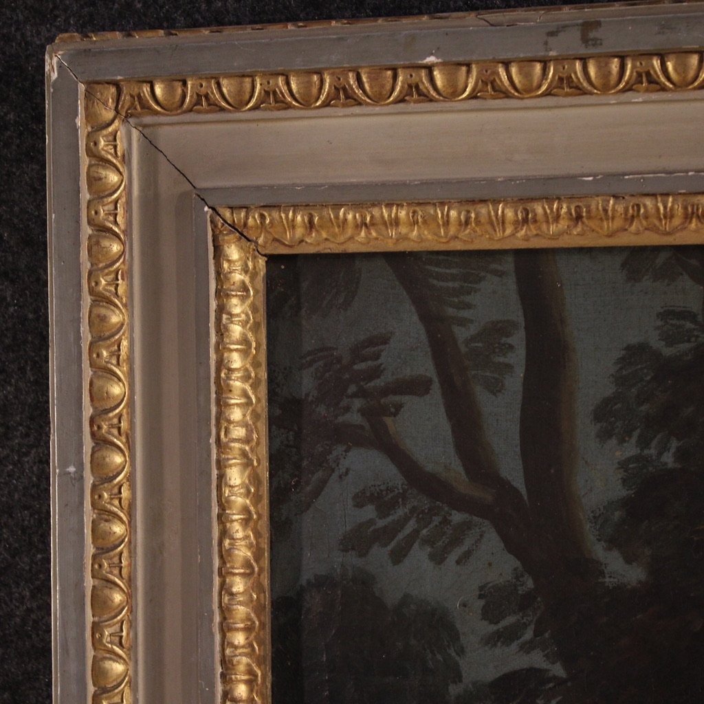 Antico dipinto francese gioco di bambini del XVIII secolo-photo-3